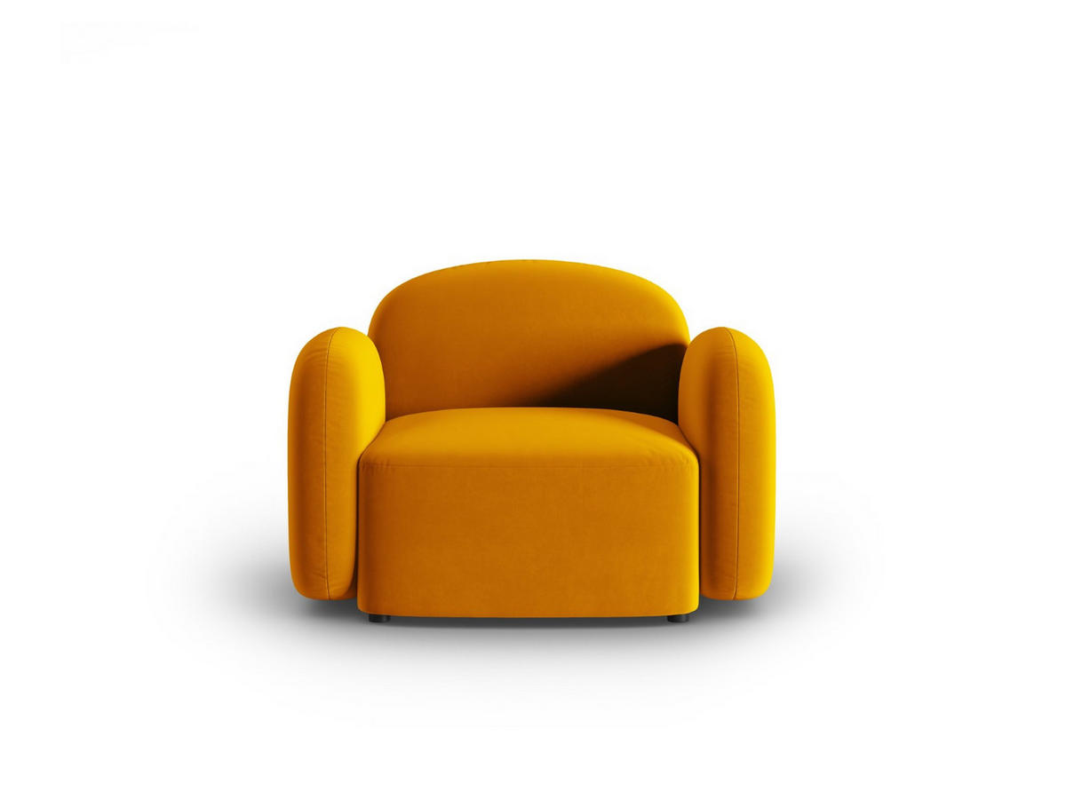 SESSEL Blair aus Samt gelb - Gelb, Textil (87/80/119cm) - Micadoni