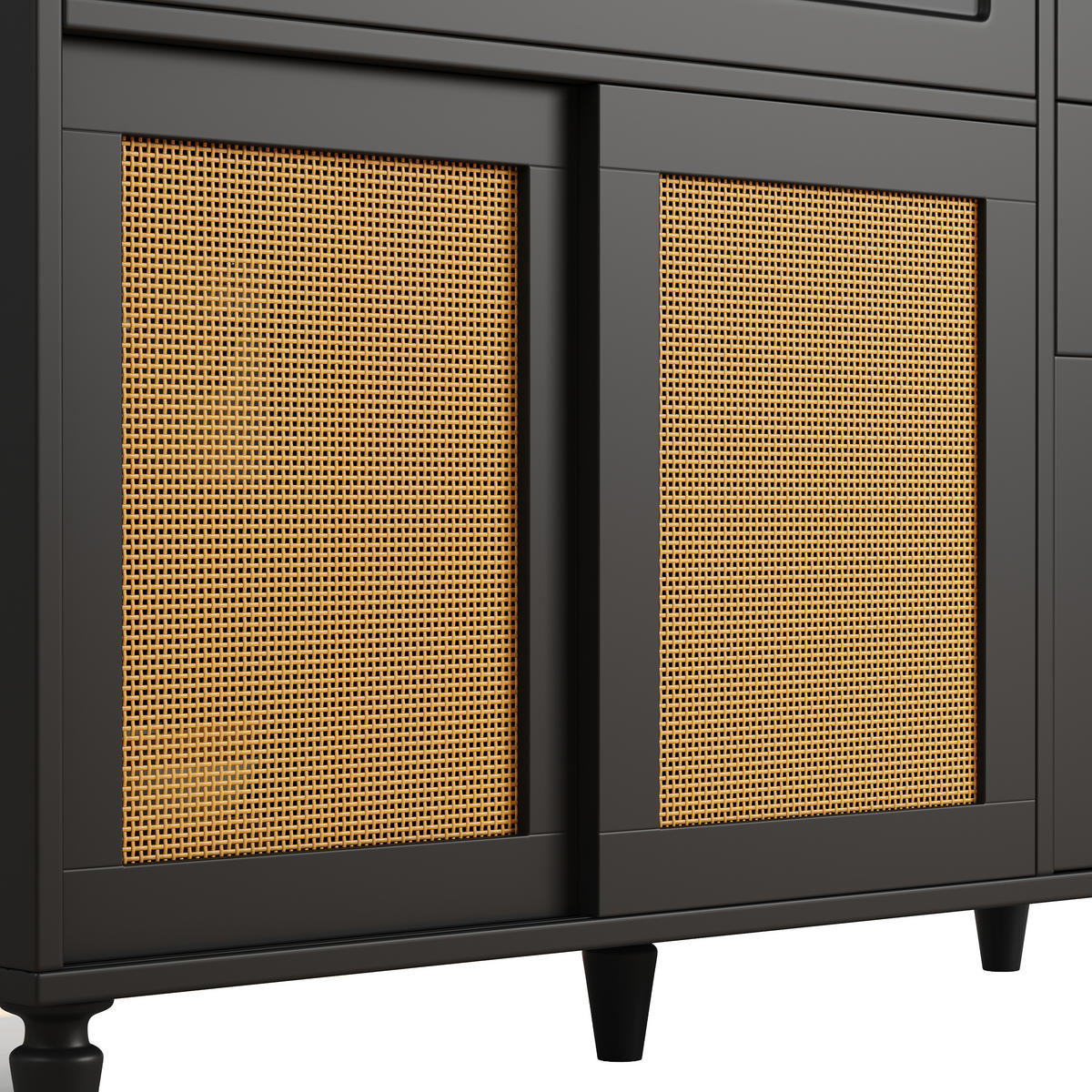 GESCHIRRSCHRANK aus MDF & Spanplatte 120x45x195,5 cm in Schwarz mit LED-App-Steuerung - Schwarz, Holzwerkstoff (120/195.5/45cm) - Modfu