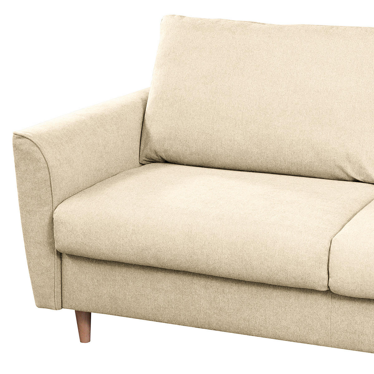SCHLAFSOFA mit Matratze - Webstoff - Buchefarben/Creme, Buchenholz/Textil (195/90/102cm) - home24