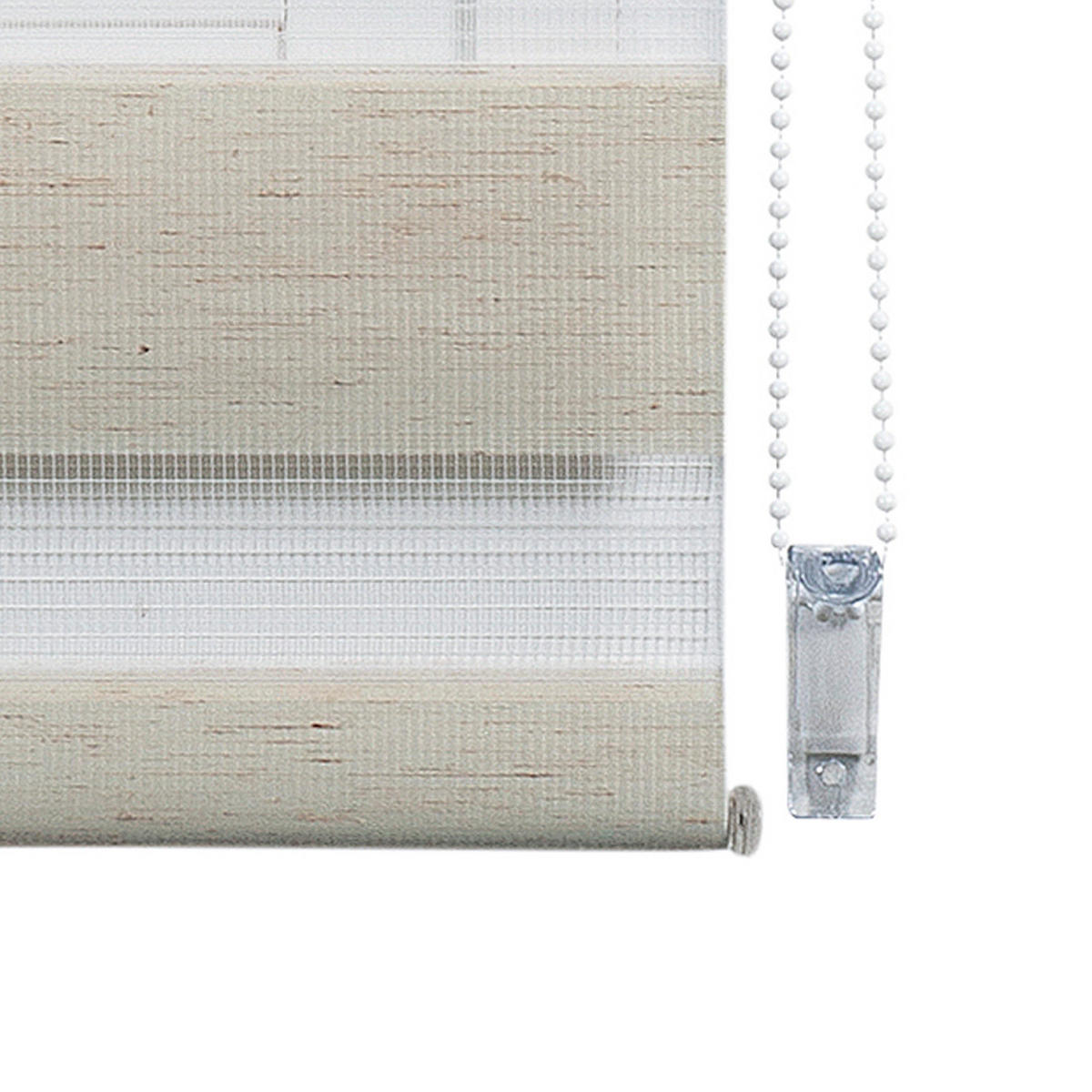DOPPELROLLO Leinen, 90cm x 180 cm - Beige, Kunststoff (90/180cm) - STORESDECO