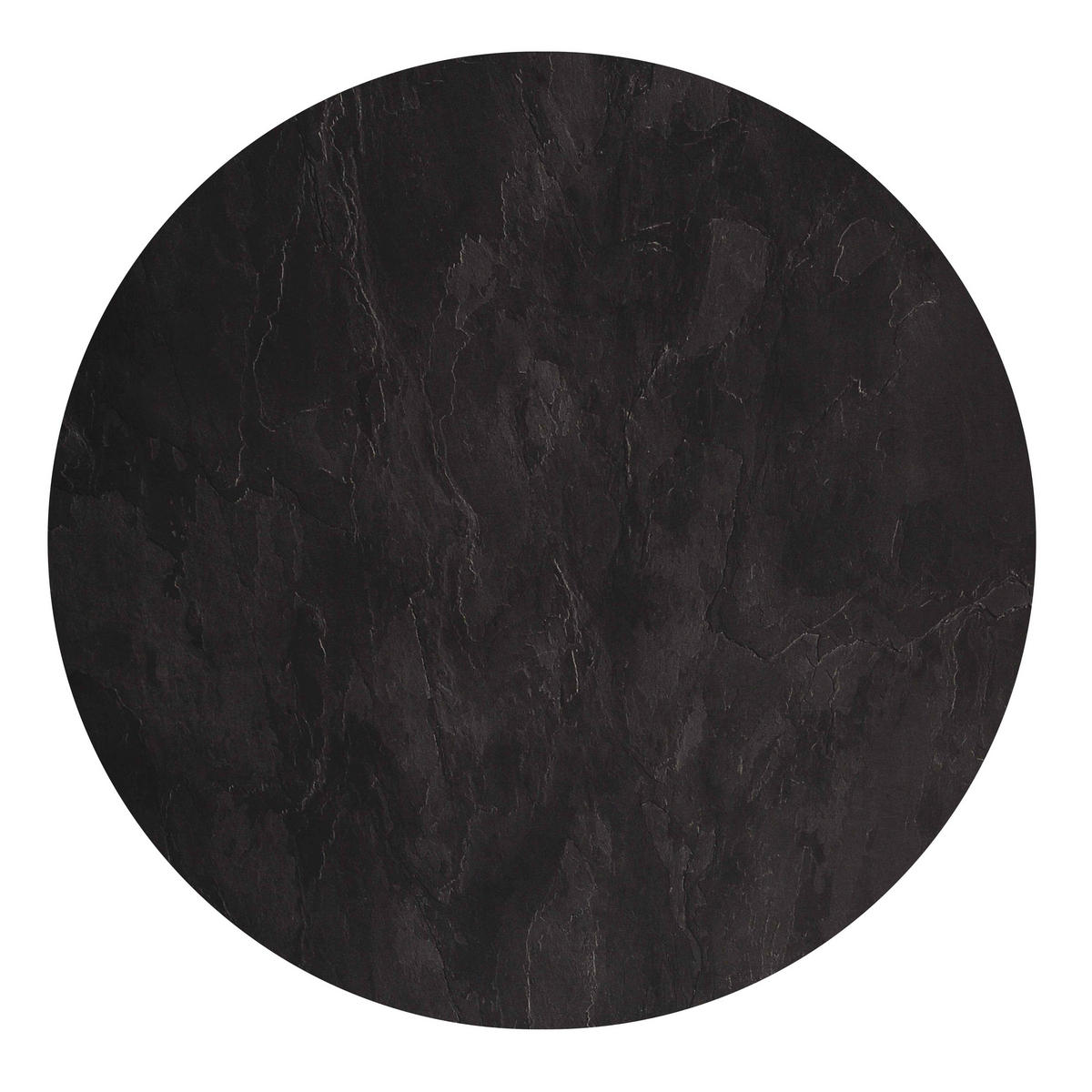 GARTENTISCH rund, Schiefer - Schwarz, Holzwerkstoff (70/70/72cm) - Oviala