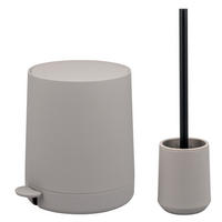 BAD-ACCESSOIRES-SET TESERO, Soft-Touch, taupe - Taupe, Kunststoff (22.5/25.5/25cm) - eluno