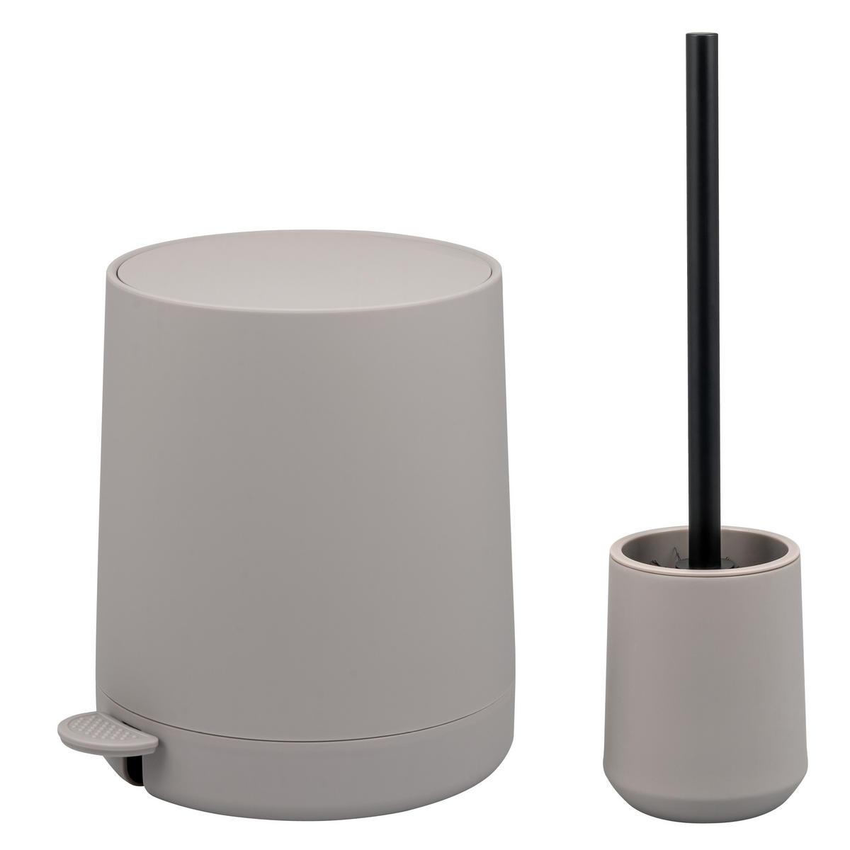 BAD-ACCESSOIRES-SET TESERO, Soft-Touch, taupe - Taupe, Kunststoff (22.5/25.5/25cm) - eluno