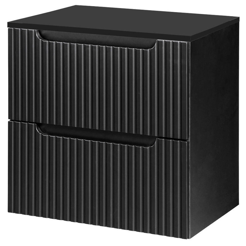 WASCHTISCHUNTERSCHRANK Skelbolu - Schwarz, Holzwerkstoff/Metall (61/60/40cm) - [en.casa]