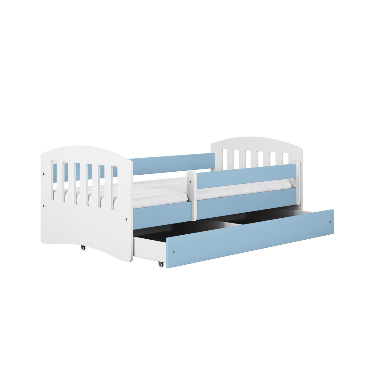 KINDERBETT CLASSIC mit Schublade ohne Matratze 90/65/164 - Blau, Holzwerkstoff (80/160cm) - RAUMHIRSCH FURNITURE
