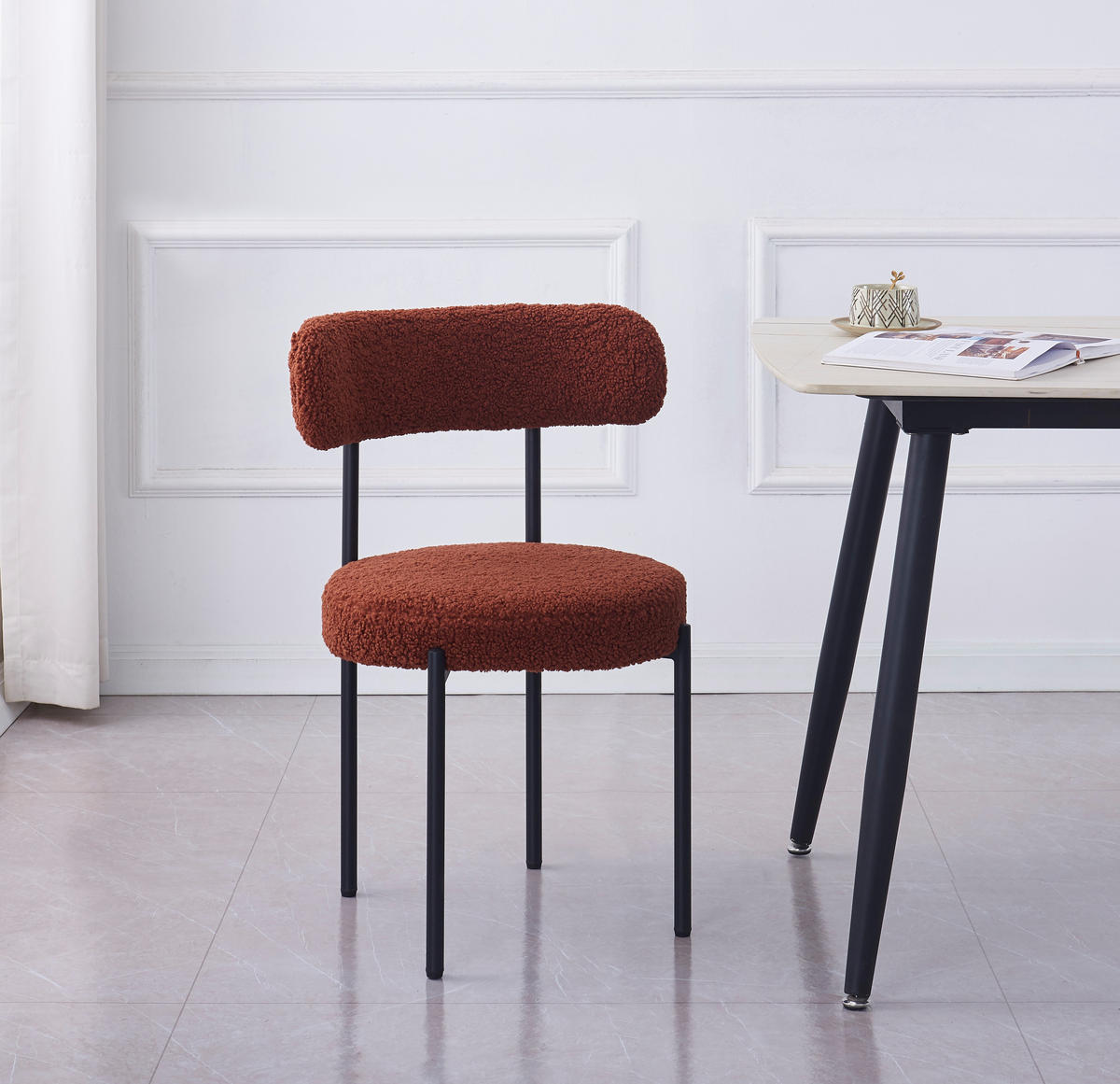 STUHL 2er-Set Wolle Terrakotta - Terra cotta, Textil (47/79/48cm) - Nordlys