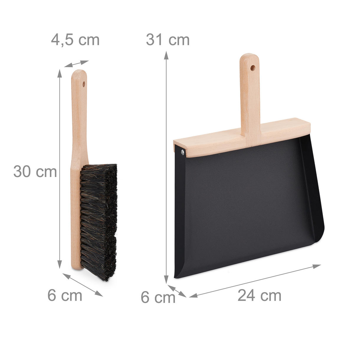 KEHRGARNITUR - Multicolor, Holz/Textil (24/6/31cm) - Relaxdays