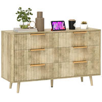 KOMOODE DE-12884 6 Schubladen, skandinavisch Eiche - Eichefarben, Holzwerkstoff (120/76/40cm) - ComfortXL