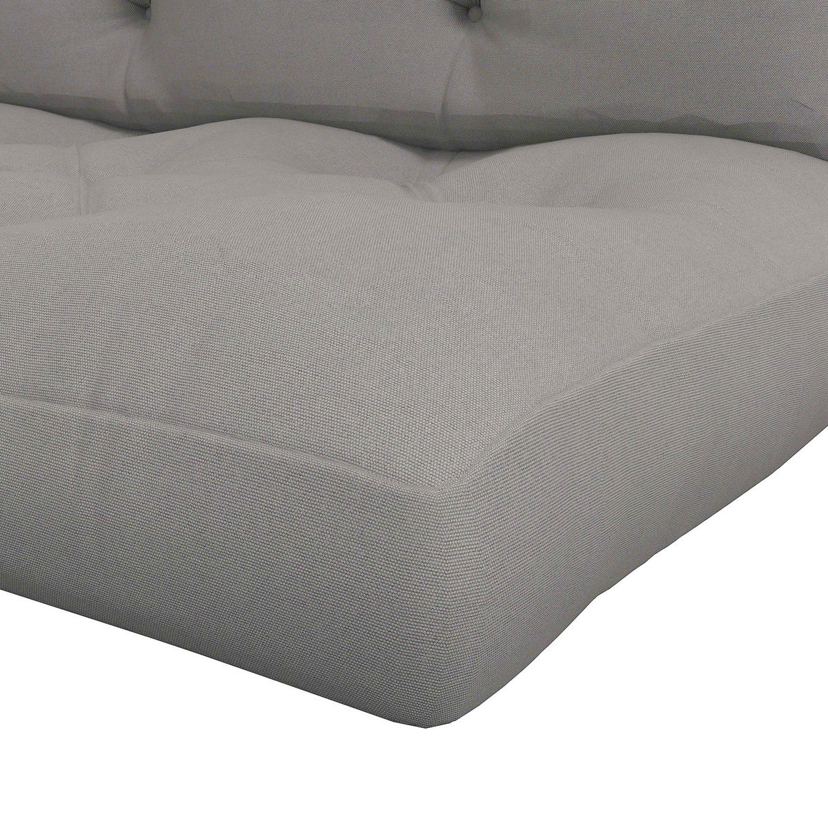 SITZKISSEN 2-teilig DE-09927 mit Knopfheftung, Polsterauflage Grau - Hellgrau, Textil (80/12/120cm) - ComfortXL