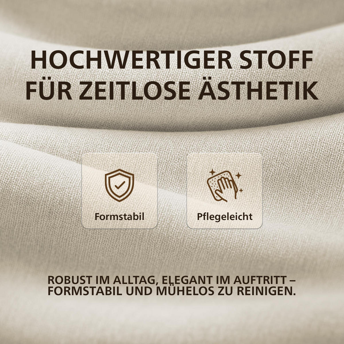 ESSZIMMERSTUHL Stoff Creme - Creme/Schwarz, Textil/Metall (54/83/61cm) - CLP