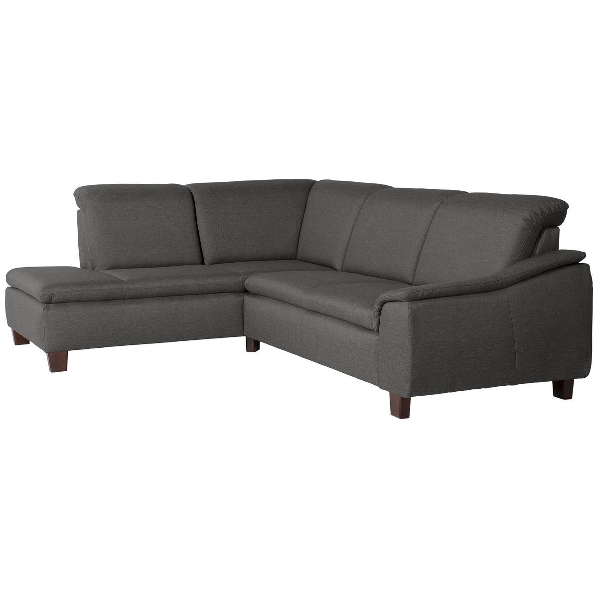 ECKSOFA mit Ottomane links Kaylil Flachgewebe anthrazit - Anthrazit, Kunststoff (187/247cm) - 58aufmkessel