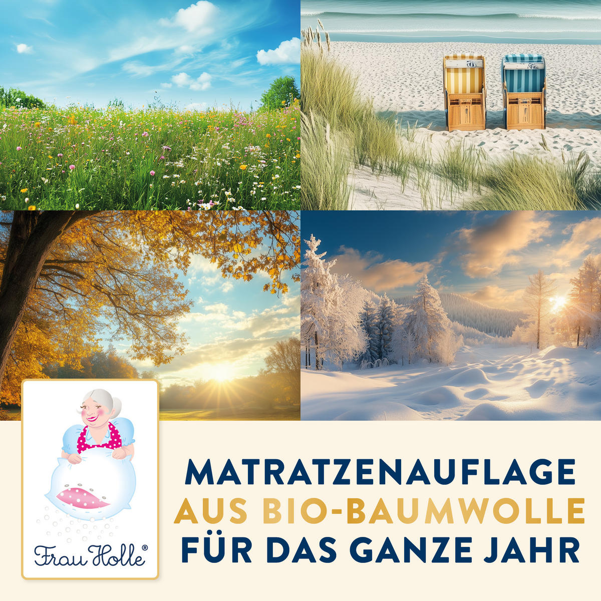 MATRATZENAUFLAGE PREMIUM Baumwolle leicht - Weiß, Naturmaterialien/Textil (100/200cm) - Frau Holle