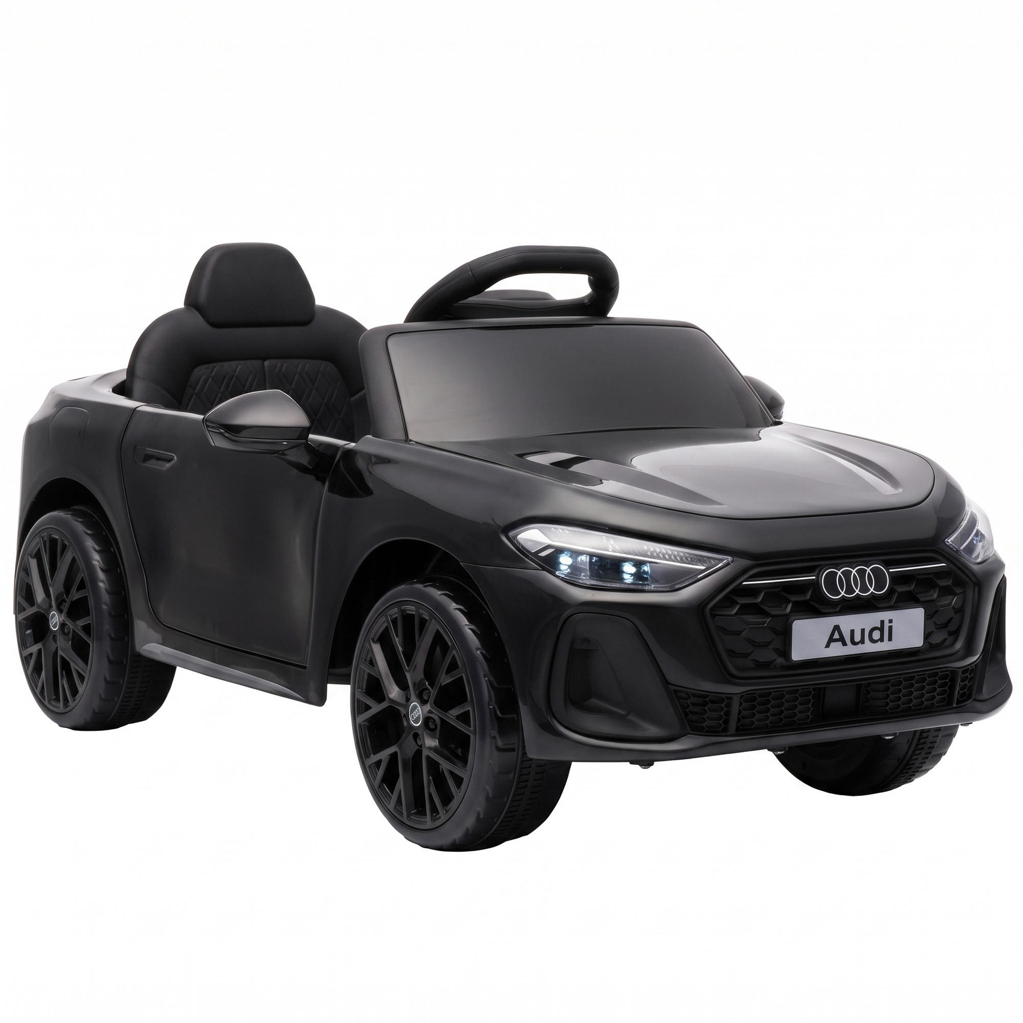 KINDER-ELEKTROAUTO Kunststoff Schwarz - Schwarz, Kunststoff (101/55/43cm) - AIYAPLAY