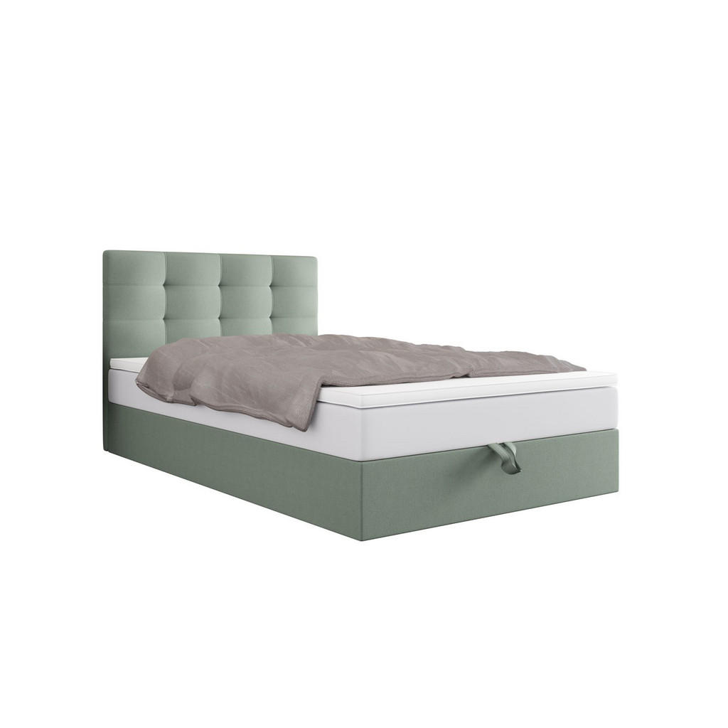Thumbnail - Bedante Boxbett, Hellgrün, Textil, Höhe ca. 19 cm, 100x200 cm, Oeko-Tex® Standard 100, Schlafzimmer, Betten, Boxspringbe...
