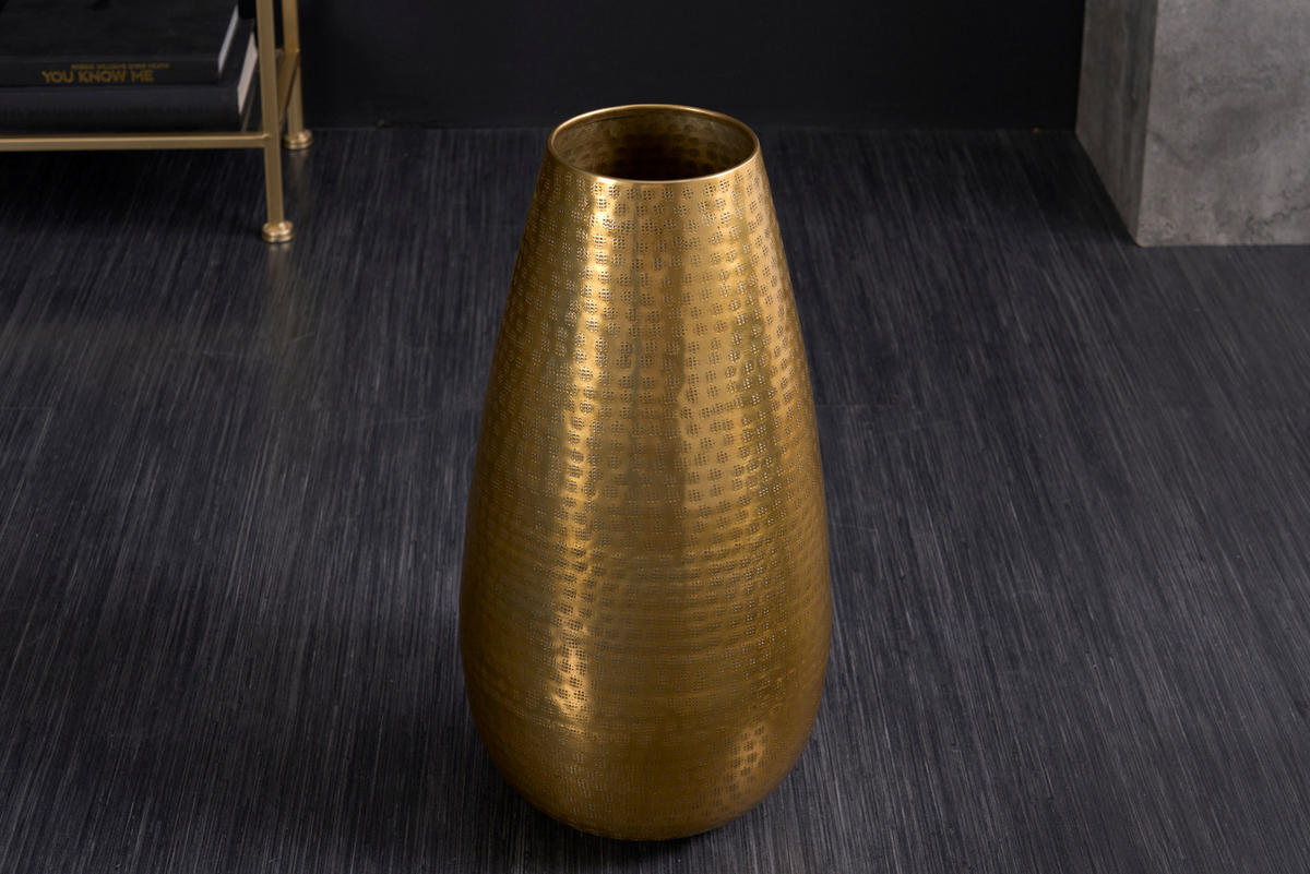 VASE ORIENT Metall Gold 50 cm - Goldfarben, Metall (50cm) - riess-ambiente