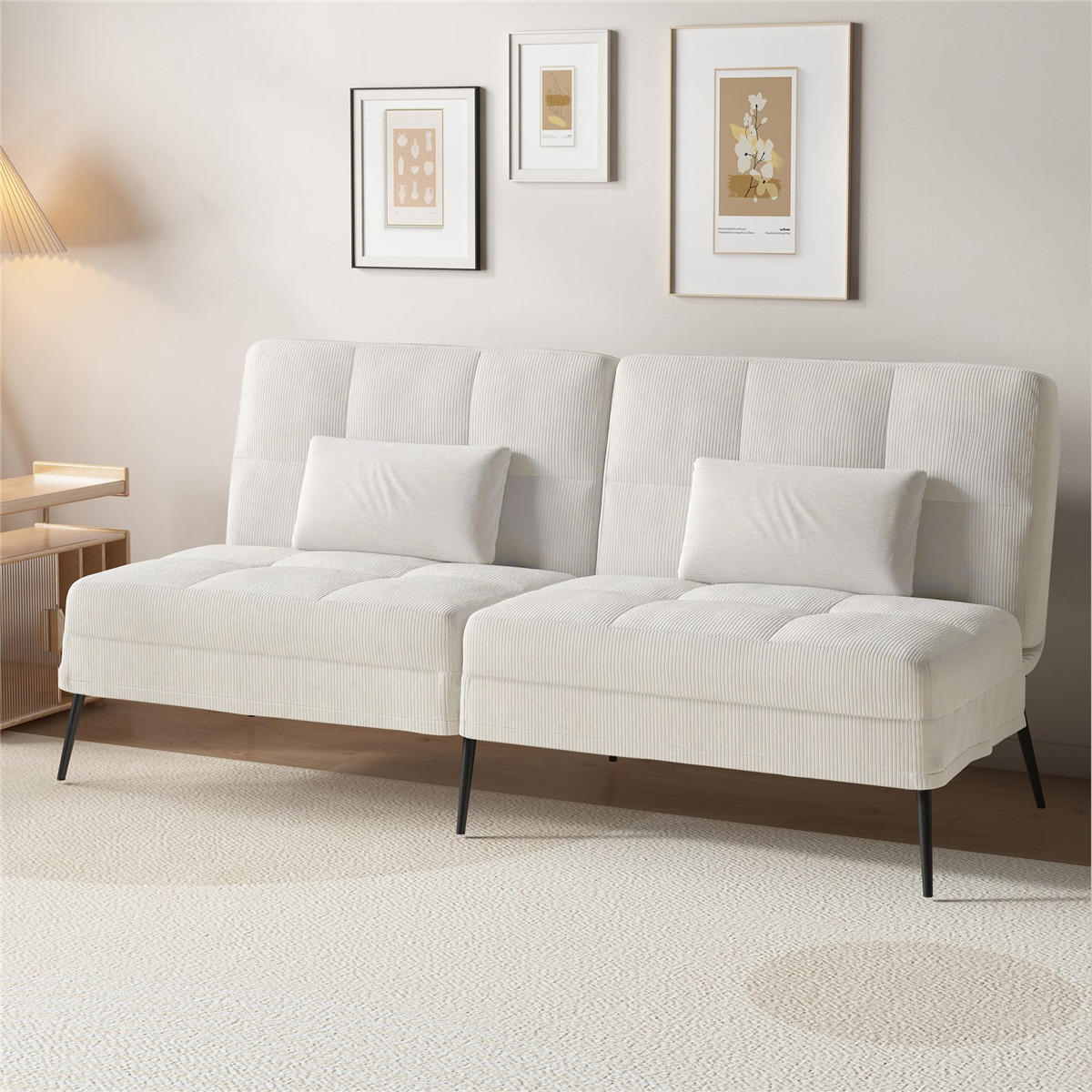 SCHLAFSOFA 3-Sitzer Multifunktionssofa mit Bettfunktion, Beige - Beige, Textil (174/42/102cm) - Kaket