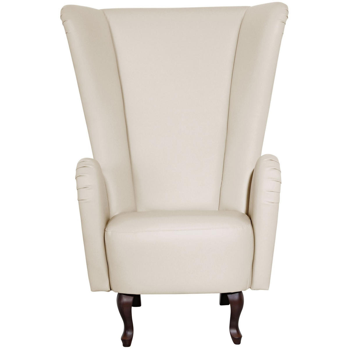 HOCHLEHNSESSEL Kailey Bezug Kunstleder Buche nussbaum dunkel / beige - Weiß, Kunststoff (96/122/89cm) - 58aufmkessel