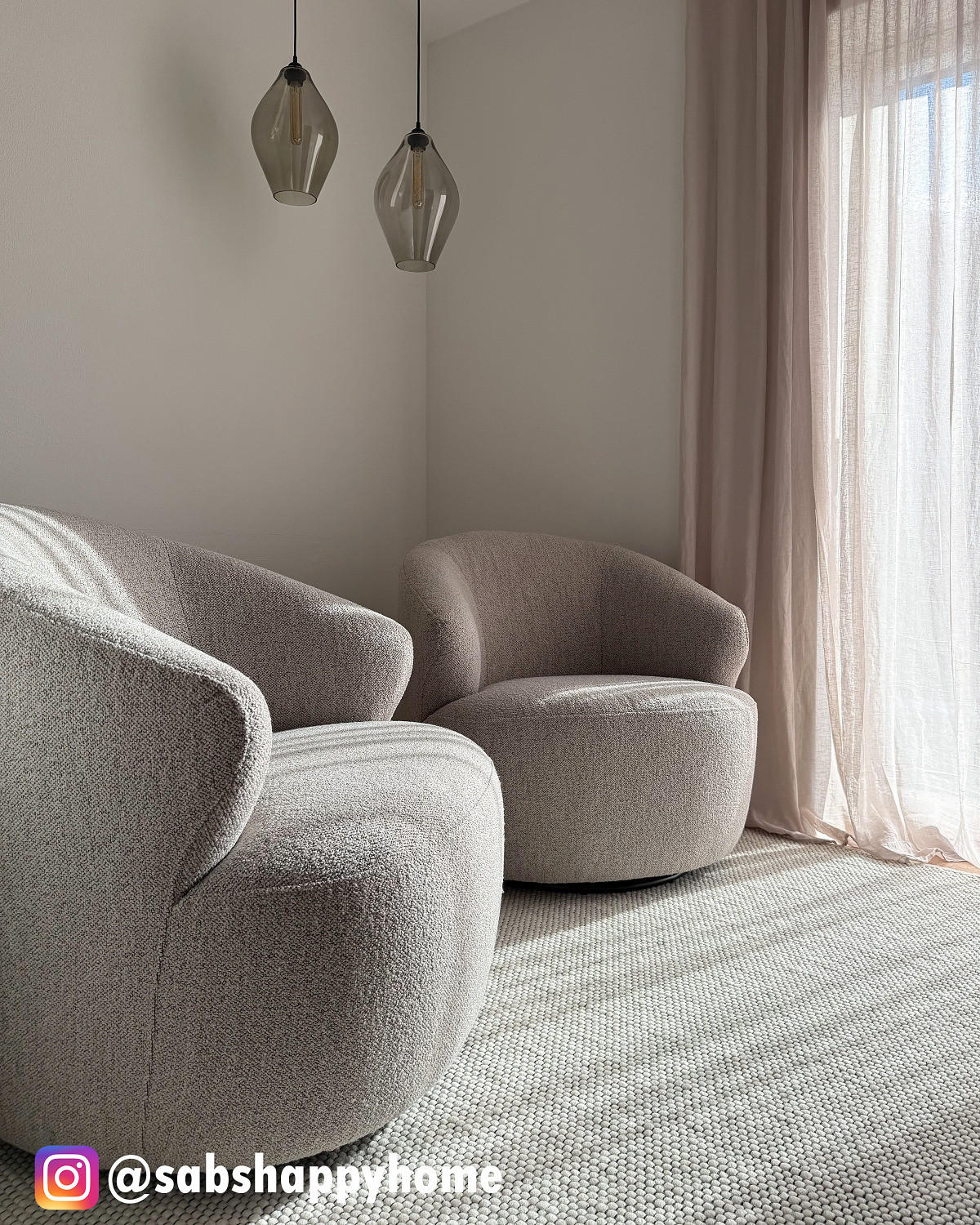 LOUNGESESSEL - Bouclé / Eisen - Beige / Schwarz - Beige/Schwarz, Holzwerkstoff/Textil (80/77/80cm) - home24