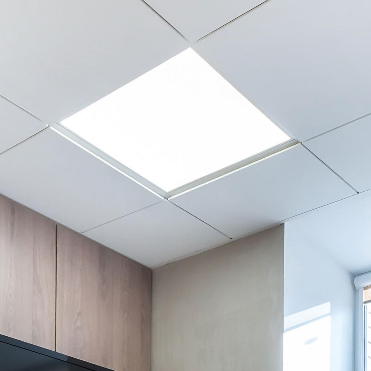 LED DECKENLEUCHTE Aufbau Panel Neutralweiß - Weiß, Metall (59.5/59.5/2.9cm)