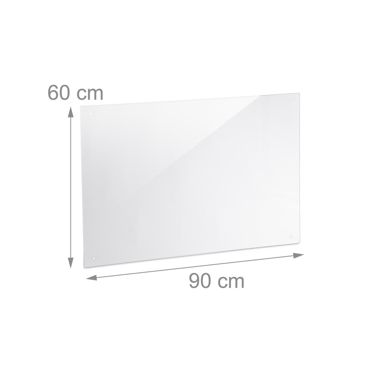 OCHRANA proti striekaniu - priehľadné, sklo (90/60/0.6cm) - Relaxdays