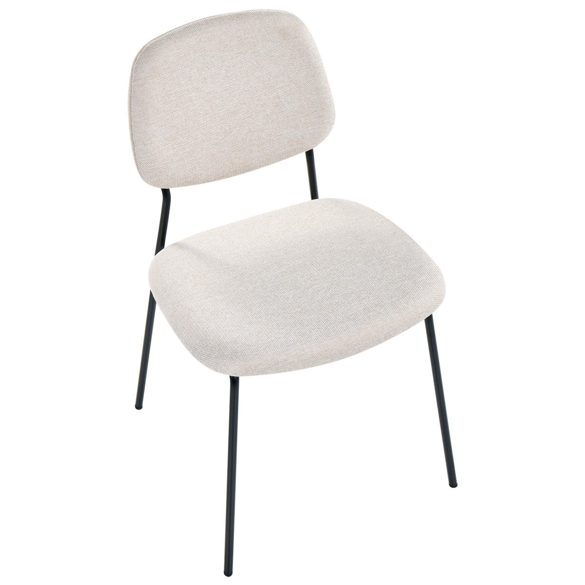 ESSZIMMERSTUHL 4er-Set Stoff Hellbeige Riley - Beige, Textil (48/83/52cm) - Beliani