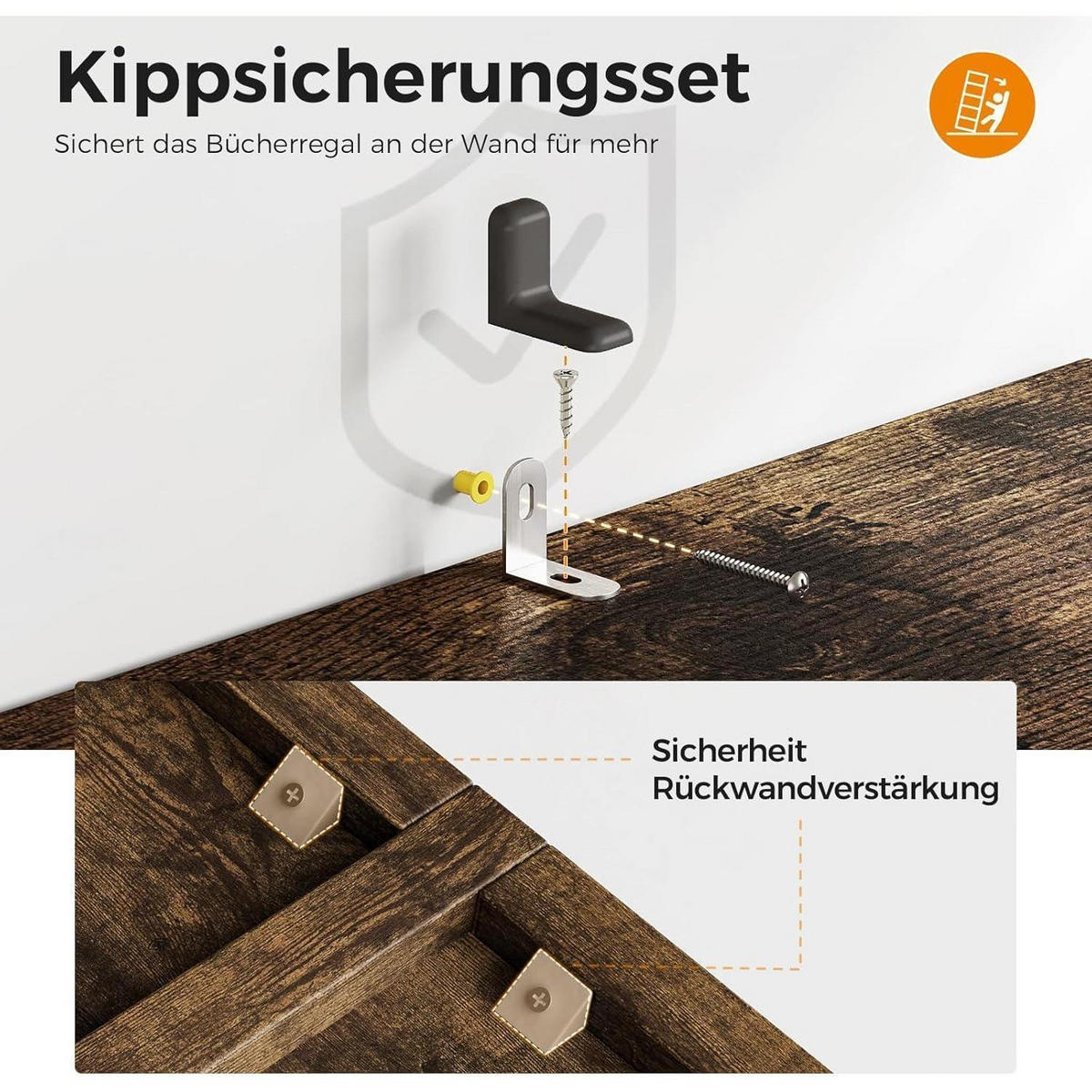 BÜCHERREGAL mit Türen und Schrank Braun 164.2 x 48 x 23.7 cm - Braun, Holzwerkstoff (48/164.2/24cm)