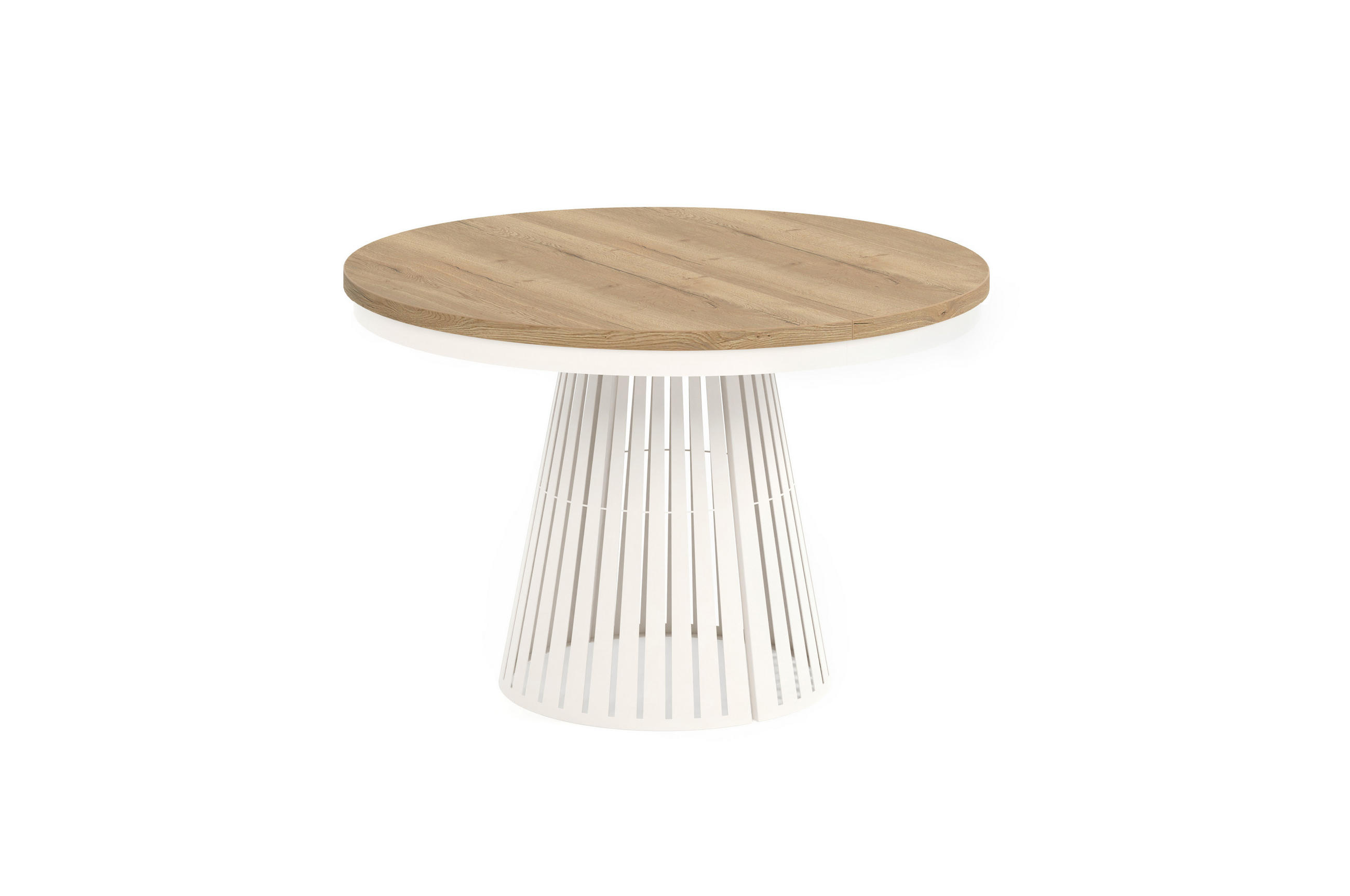 ESSTISCH Cone Bis - Hellbraun/Kaschmir, Holzwerkstoff/Metall (120/120/76cm) - Meblini
