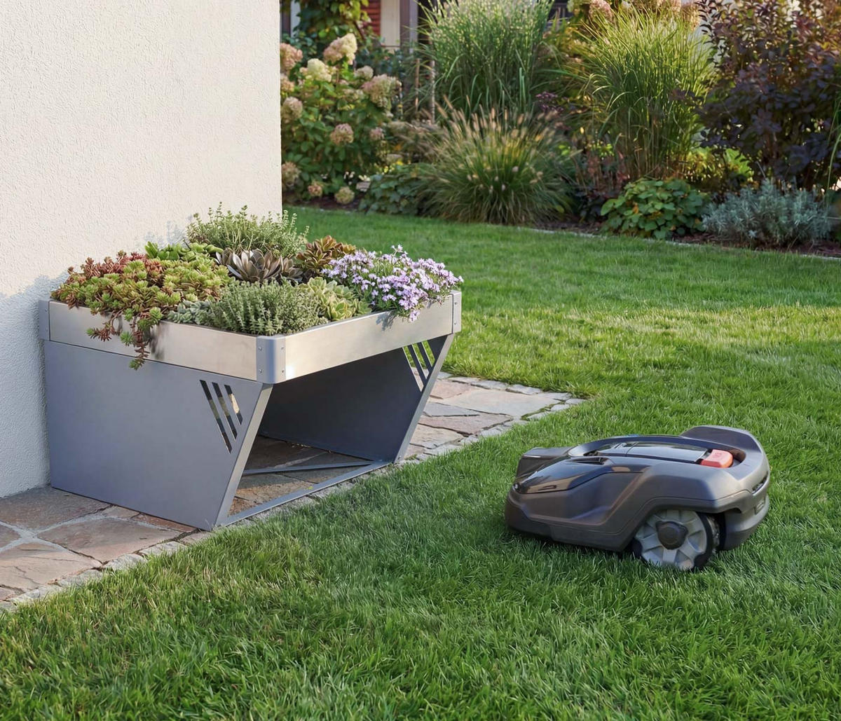 GÁRAŽ PRO KOŠOVÝ ROBOT Šedá, stříbrně šedá - šedá/stříbrná, kov (60/39/70cm) - MCW