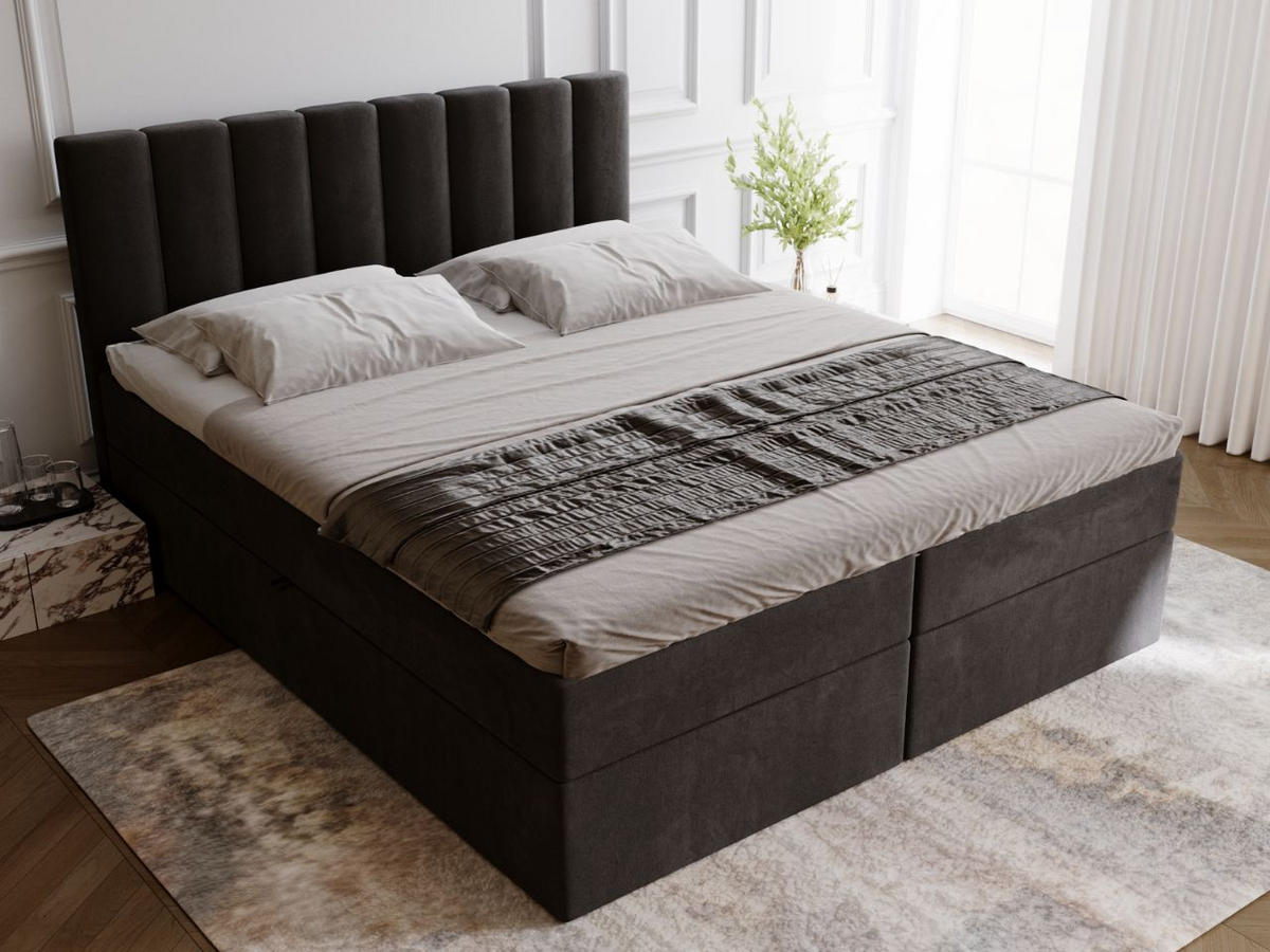 BOXBETT Mocca 180x200 Schwarz - Schwarz, Holz/Textil (180/200cm) - Graingold