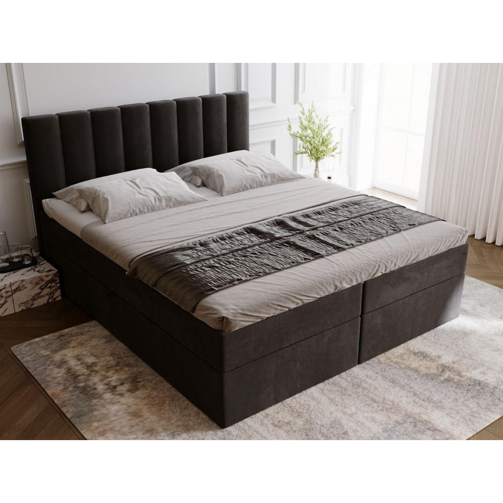 Thumbnail - Graingold Boxbett, Schwarz, Textil, 140x200 cm, Schlafzimmer, Betten, Boxspringbetten