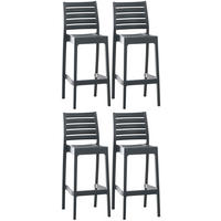 BARHOCKER 4er Set Turam Kunststoff Dunkelgrau - Dunkelgrau, Kunststoff (45/105/51cm) - DELUKE