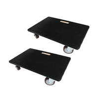 TRANSPORTROLLER mit 4 Rollen 15x40x60 cm Traglast 500kg Sperrholzplatte mit Gummibelag Schwarz 2 Stück - Schwarz, Holzwerkstoff (60/40/15cm) - PROREGAL