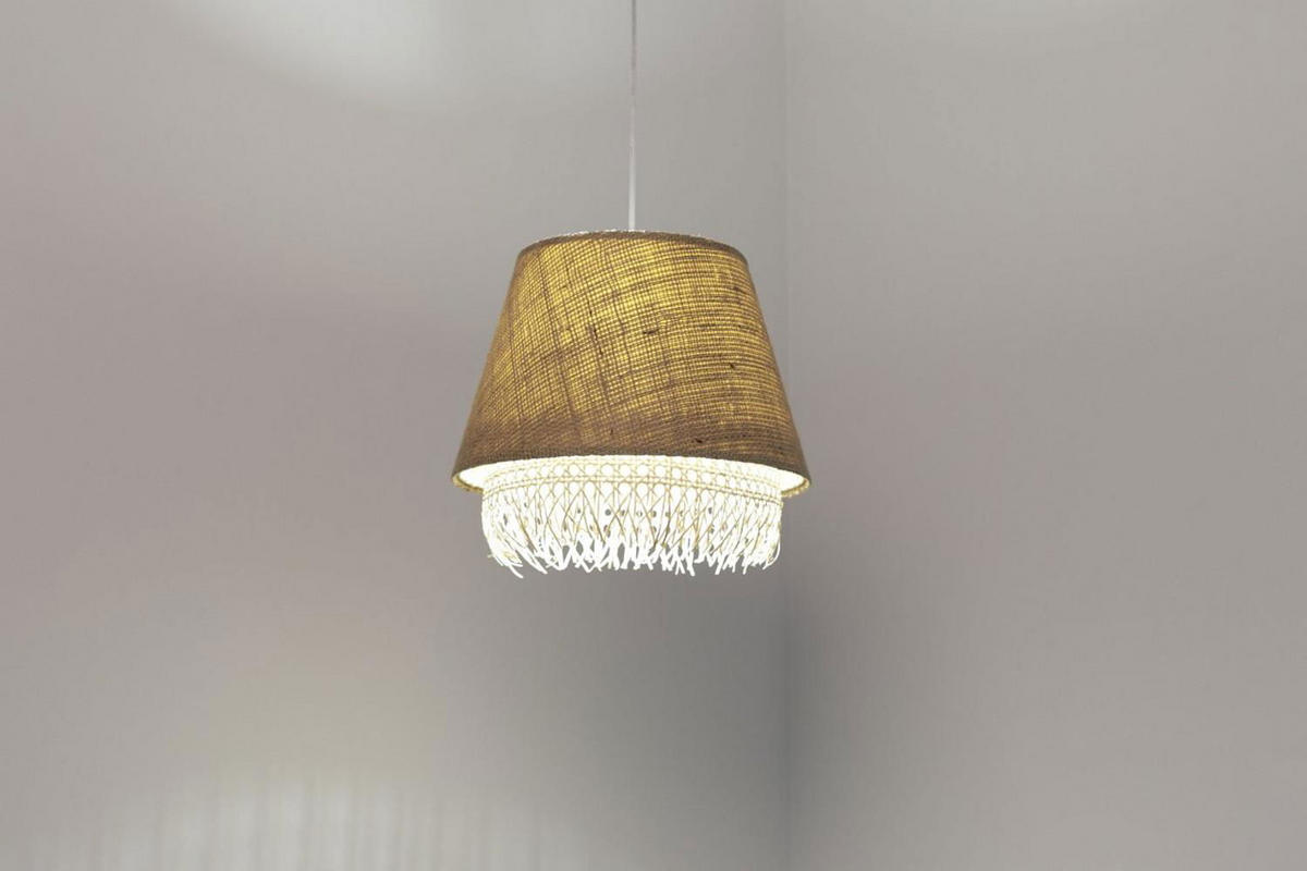 HÄNGELEUCHTE Beige 30/27 cm - Beige, Naturmaterialen (30/1.3/27cm) - ONZENO