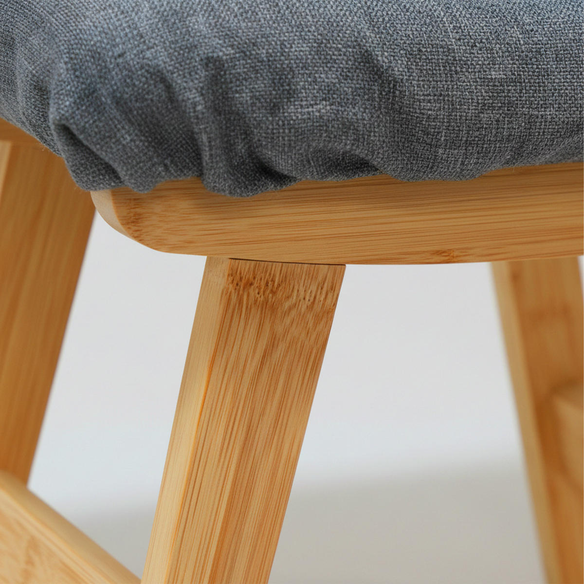 TABURET - světle hnědá, dřevo/textil (40/32/29cm) - Relaxdays