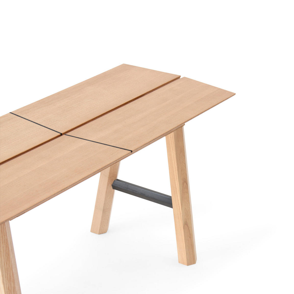 BANK Savia schwarze Details - Eichefarben/Schwarz, Holz (102/45/36cm) - Woodendot