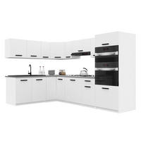KÜCHENZEILE Italia 8 420 cm , mit Arbeitsplatten, Weiß Matt - Weiß, Holz (420/143/60cm) - B BELINI GROUP