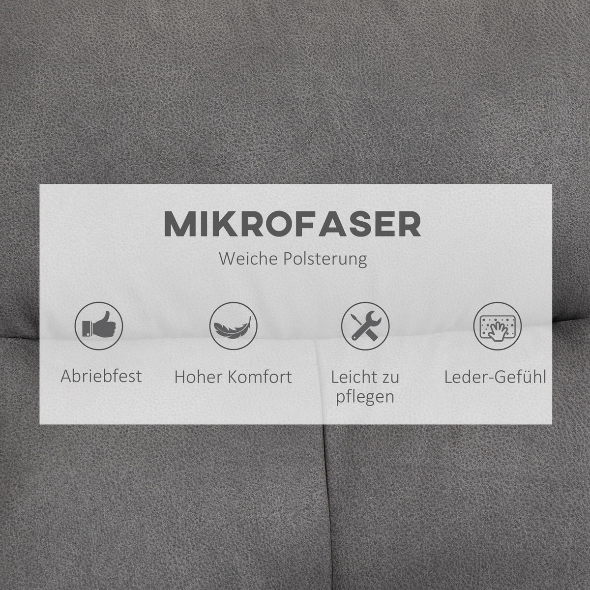 RELAXSESSEL mit Hocker, Drehbarem Fuß Fernsehsessel mit Liegefunktion Polyester - Dunkelgrau, Metall (91/103.5/78cm) - HOMCOM