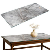 TISCHPLATTE 120x60 cm Muster aus Naturmarmor - Dunkelgrau, Glas (0.4/120/60cm) - TULUP