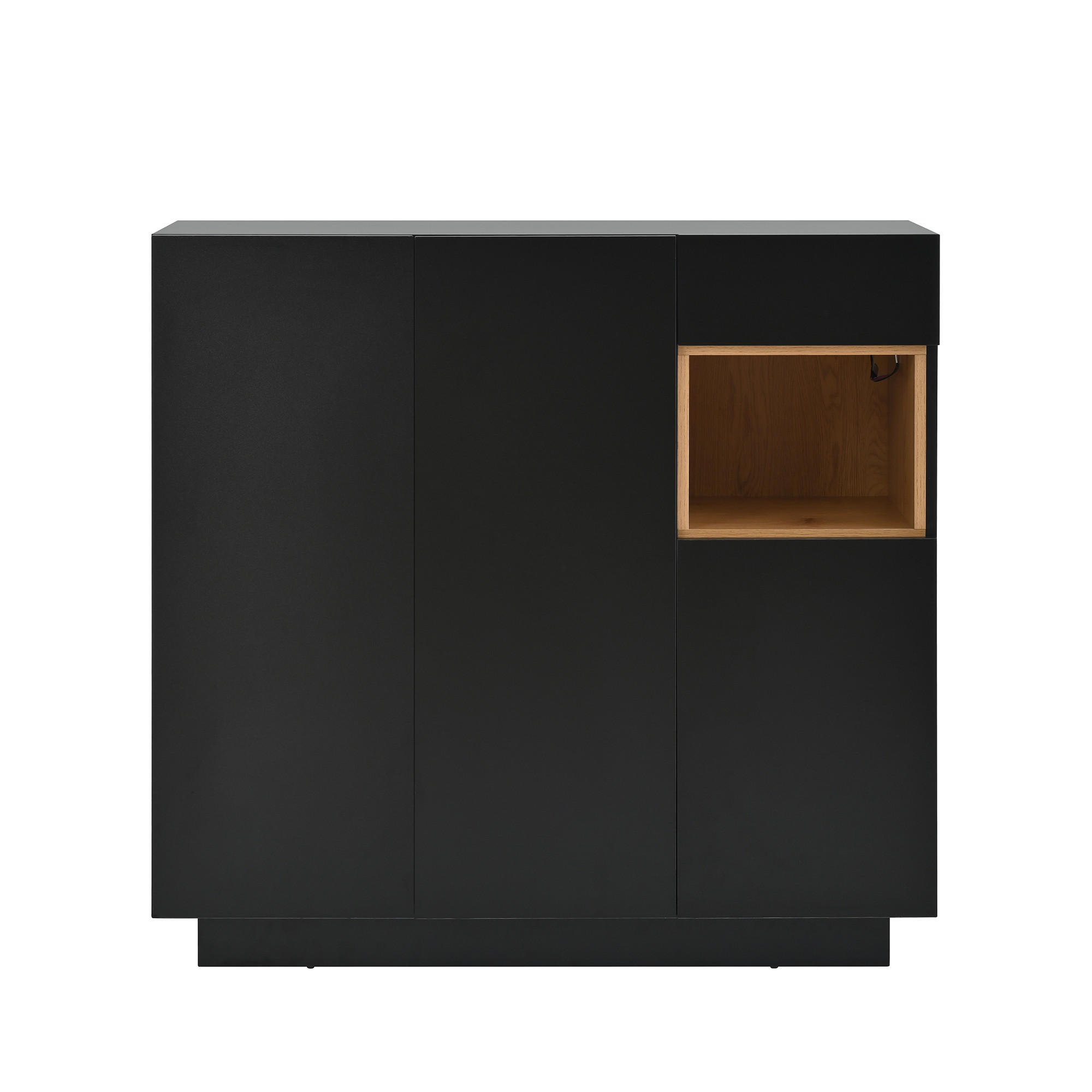 SCHUHSCHRANK Schwarz Natur 105/39,5/100,5 cm - Schwarz, Holzwerkstoff (105/100.5/39.5cm) - PANGIVO
