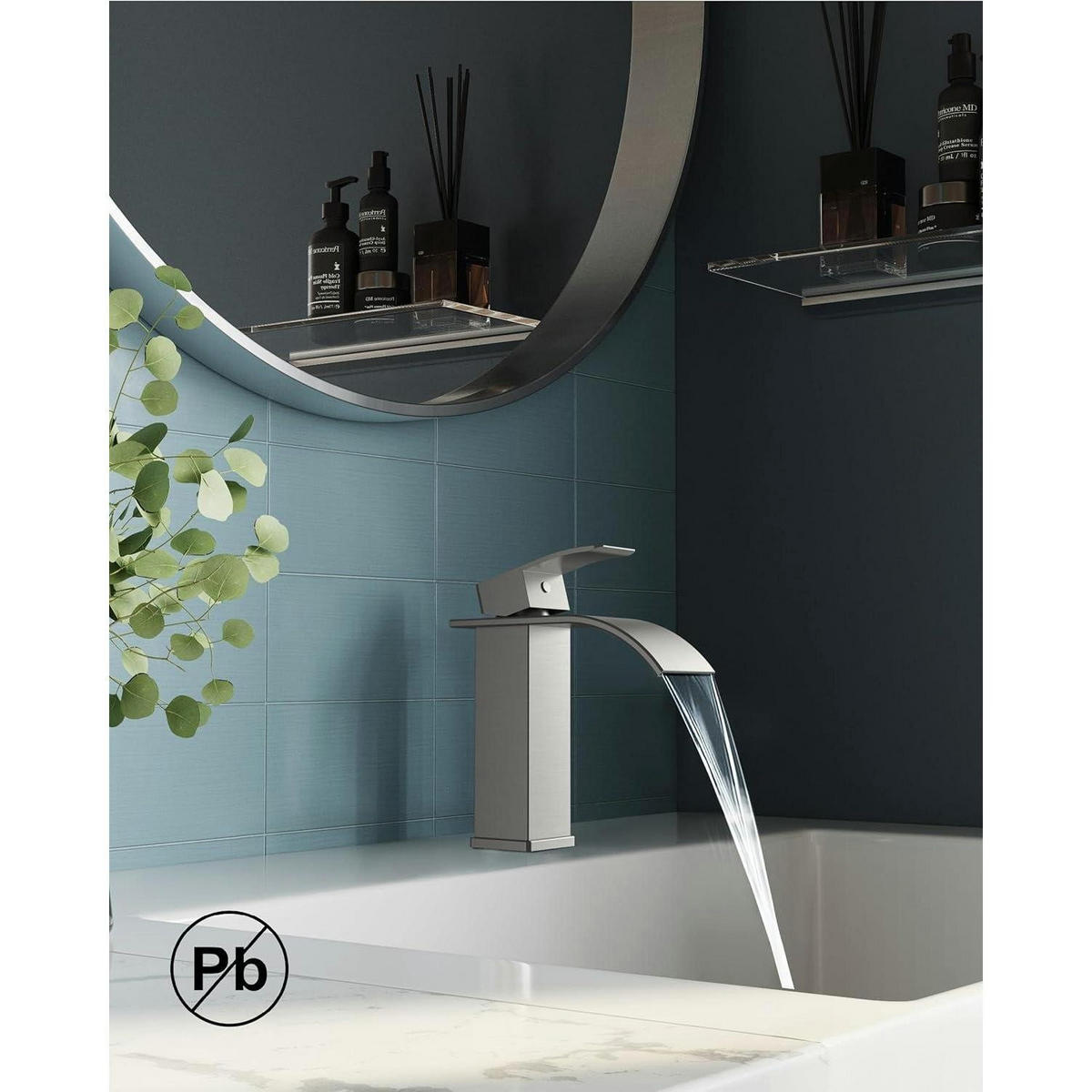 WASCHTISCHARMATUR Wasserfallauslauf gebürstetes Nickel 110 mm - Silberfarben, Metall (12.7/17.8/17.8cm)