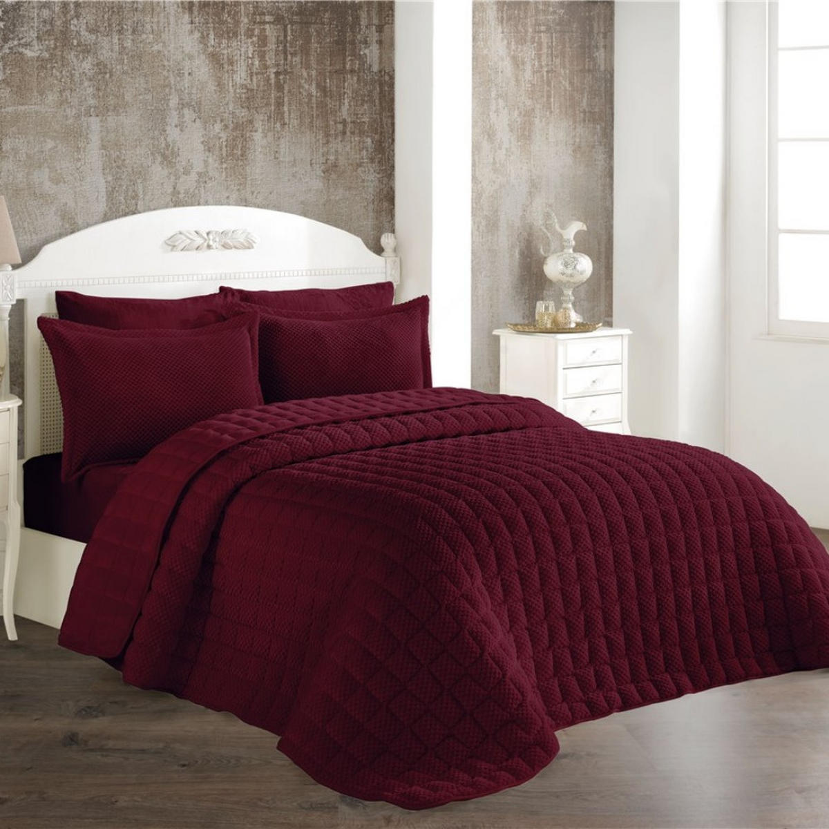 TAGESDECKE 230/260 cm Set 3-teilig mit Kissenbezügen Rot - Rot, Textil (230/260cm) - ROLFNERS