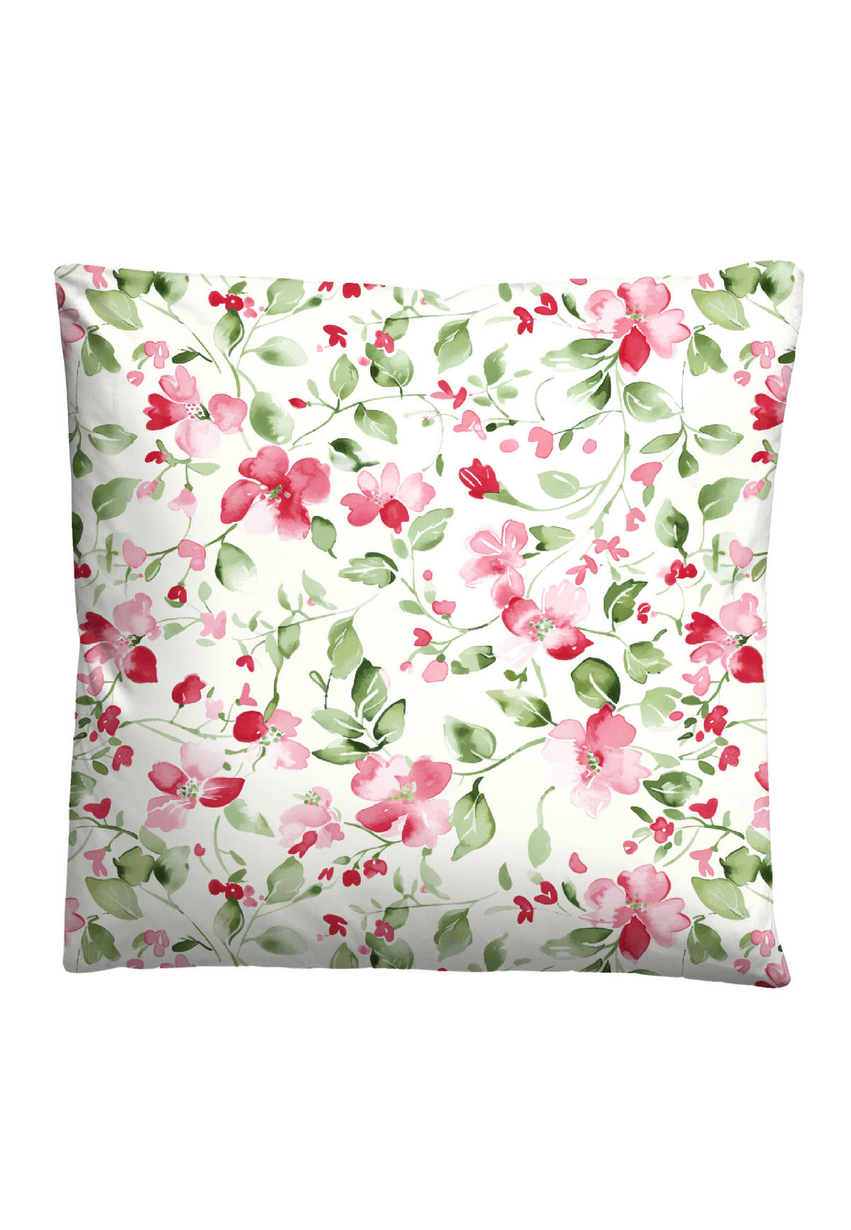 BETTWÄSCHE-GARNITUR Mikrofaser Blümchen rubin, 155x220 cm + 80x80 cm - Dunkelrot, Textil (155/220cm) - Castell