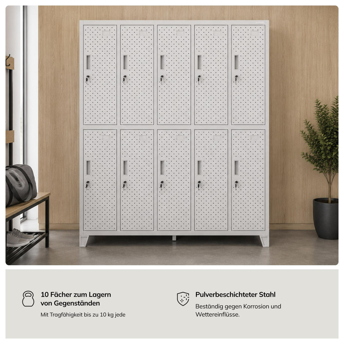 ARBEITSSCHUTZ-KLEIDERSCHRANK BARTEK PRO 172x136x45 cm - Grau, Metall (136/172/45cm) - Jan Nowak