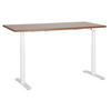 SCHREIBTISCH braunweiß 160/72 cm elektrisch höhenverstellbar Destin IV - Dunkelbraun/Weiß, Holz (72/160/67cm) - Beliani