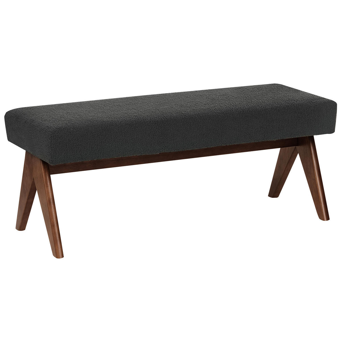 POLSTERBANK Bouclé Schwarz/Dunkelbraun Tamre - Schwarz, Textil (118/48/46cm) - Beliani