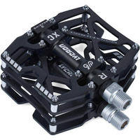 FAHRRADPEDALE MTB Pedal CNC Aluminiumlegierung rutschfest 9/16" Schwarz - Schwarz, Metall (10/2.5/10.5cm)
