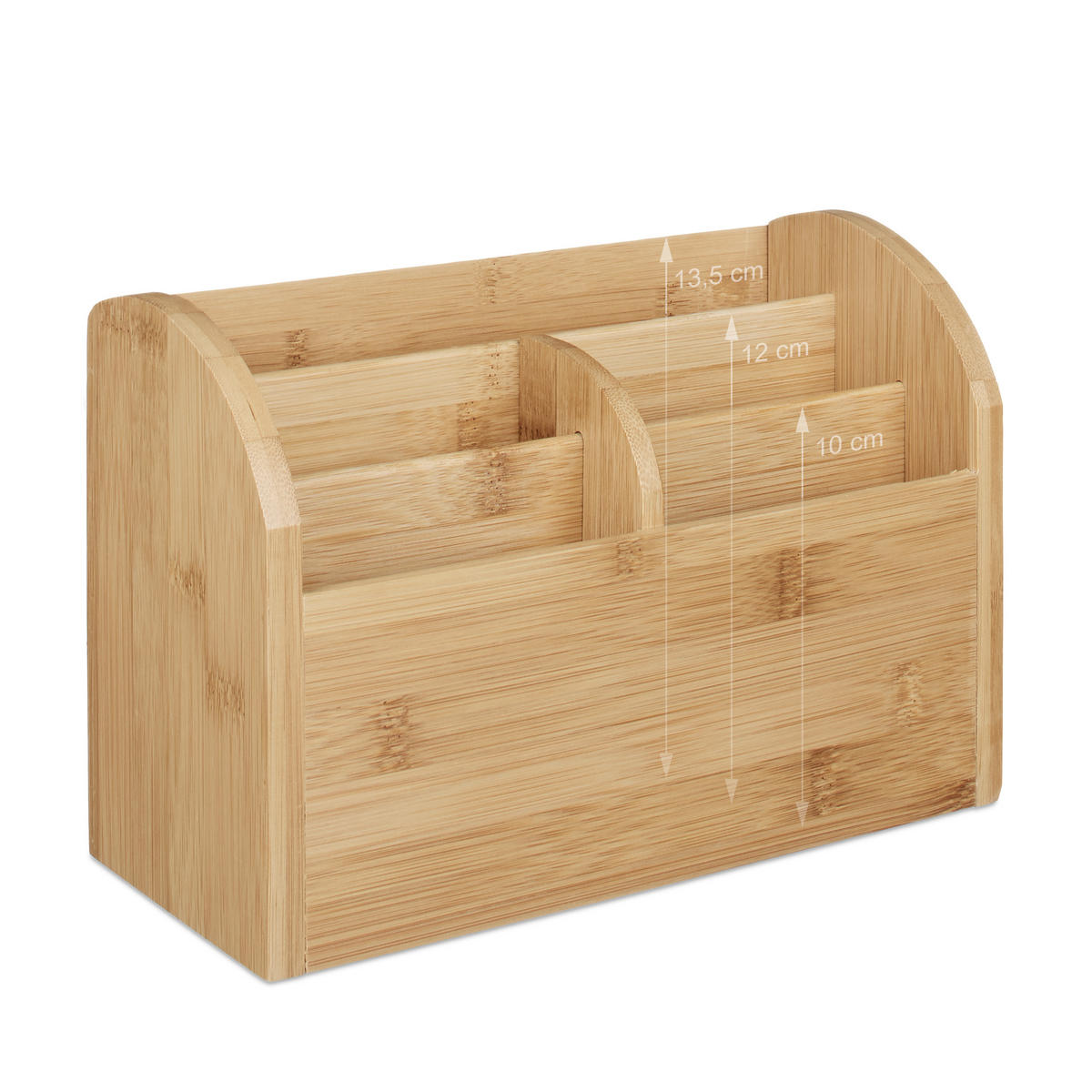 SCHREIBTISCH-ORGANIZER - Hellbraun, Holz (10/22/15cm) - Relaxdays