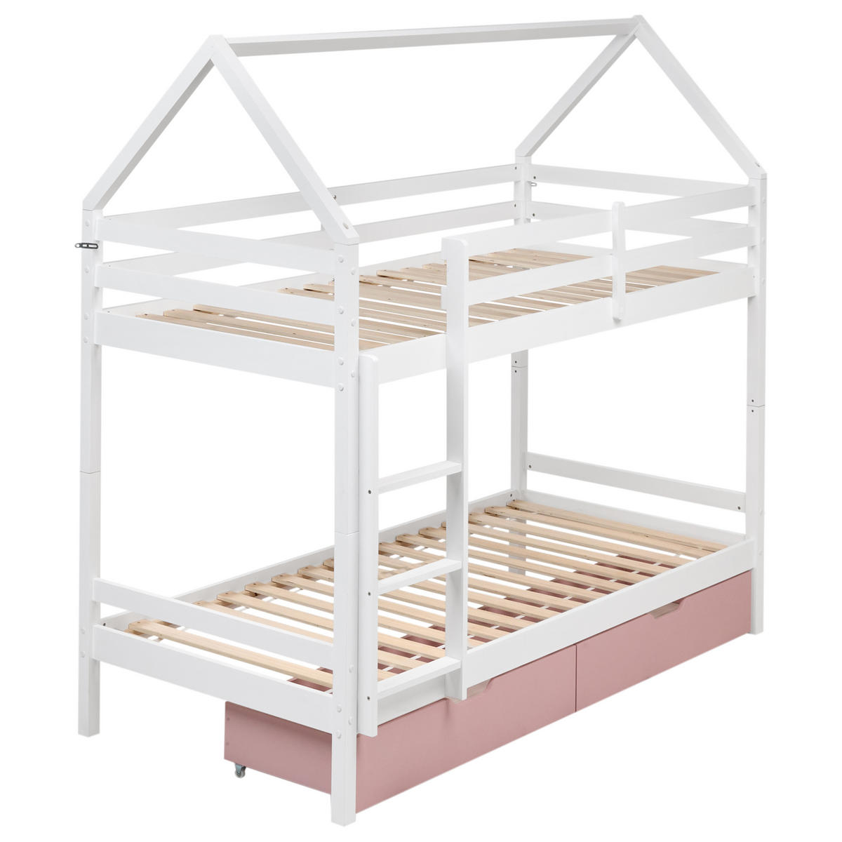 HOCHBETT 90/200 cm Weiß Ternas - Pink/Weiß, Holz (90/200cm) - Beliani