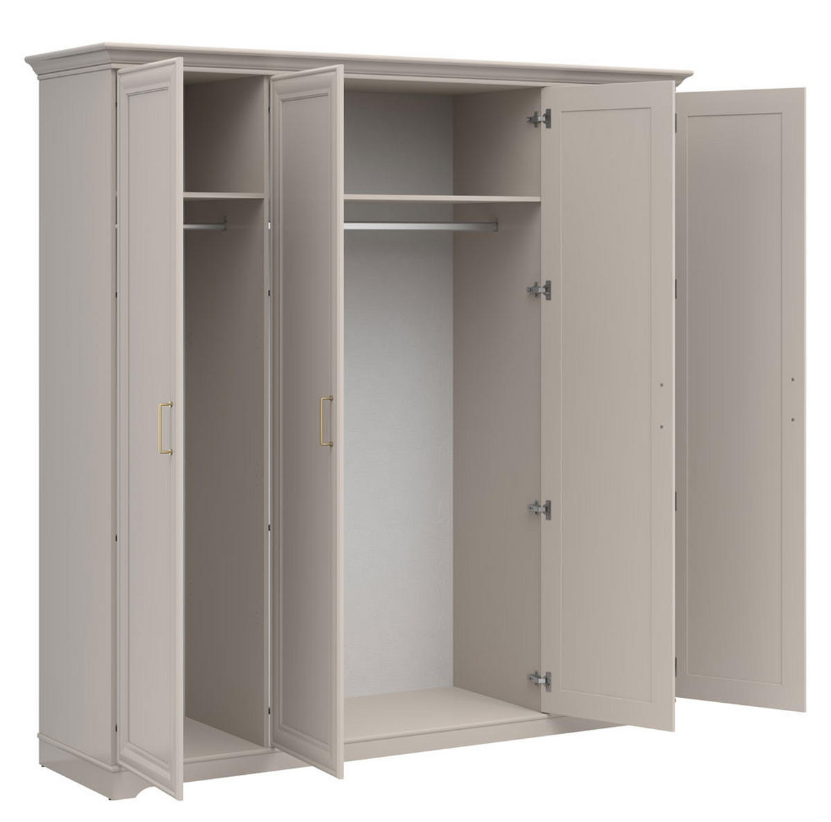 KLEIDERSCHRANK Anga Kaschmir 209,5 / 61 / 216cm - Kaschmir/Goldfarben, Holz/Holzwerkstoff (210/216/61cm) - Feldmann-Wohnen