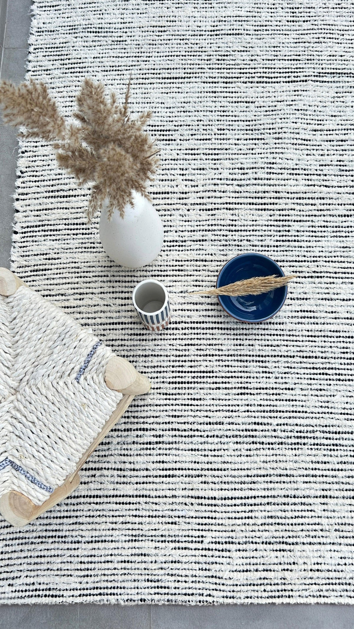 TEPPICH aus recycelter Baumwolle handgewebt grau - Grau, Naturmaterialien (160/230cm) - AFK Living